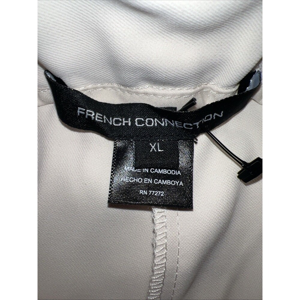 French Connection Women Wide Leg Trouser Color Cream XL Office Casual Preppy NWT - Picture 10 of 16